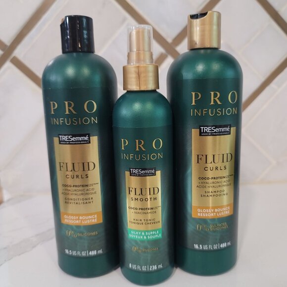 TRESemmé Pro Infusion Fluid Curls & Smooth Hair Care Set 16.5 Fl Oz & 8 Fl Oz - Picture 1 of 6